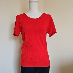 WHBM Red Textured Women's Top